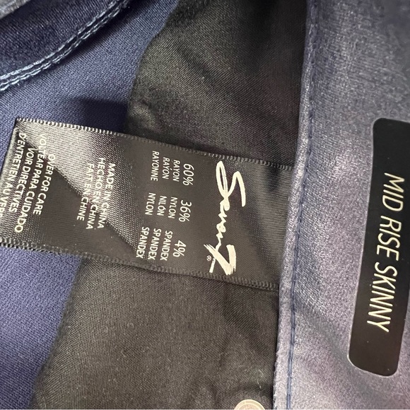 Seven7 Womens Coated Ponte Pant blue iris grey brand new with tags pants shiny - Picture 5 of 9